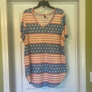 Glitzy Girlz - red, white & blue patriotic tunic